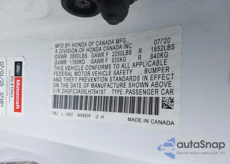 2020 Honda Civic Si Coupe from USA, damaged, VIN 2HGFC3A59LH754187